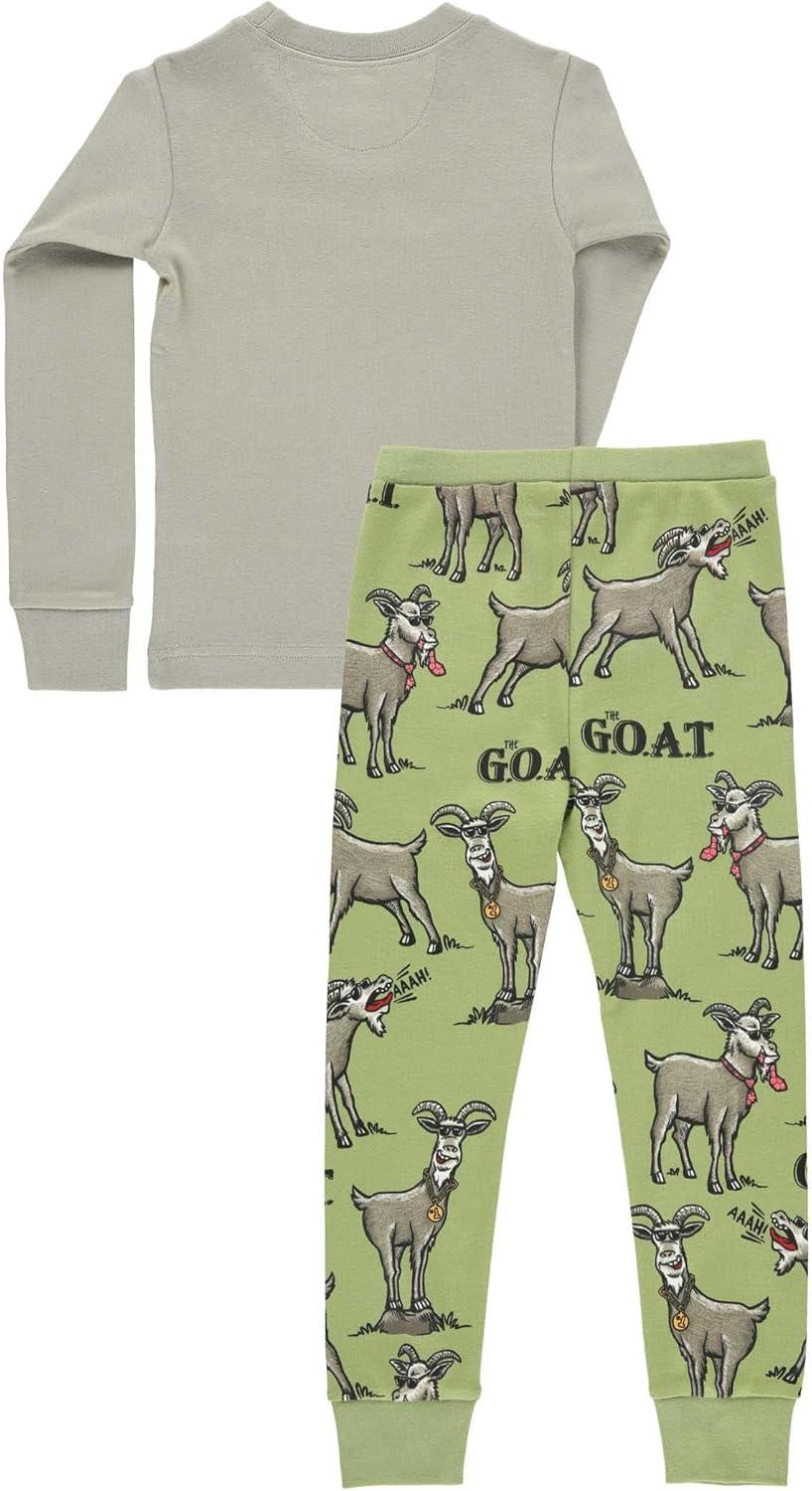 imageLazy One Warm LongSleeve PJ Sets for Girls and Boys Funny Kids Pajama Sets Cozy ComfyThe Goat Pajama Sets