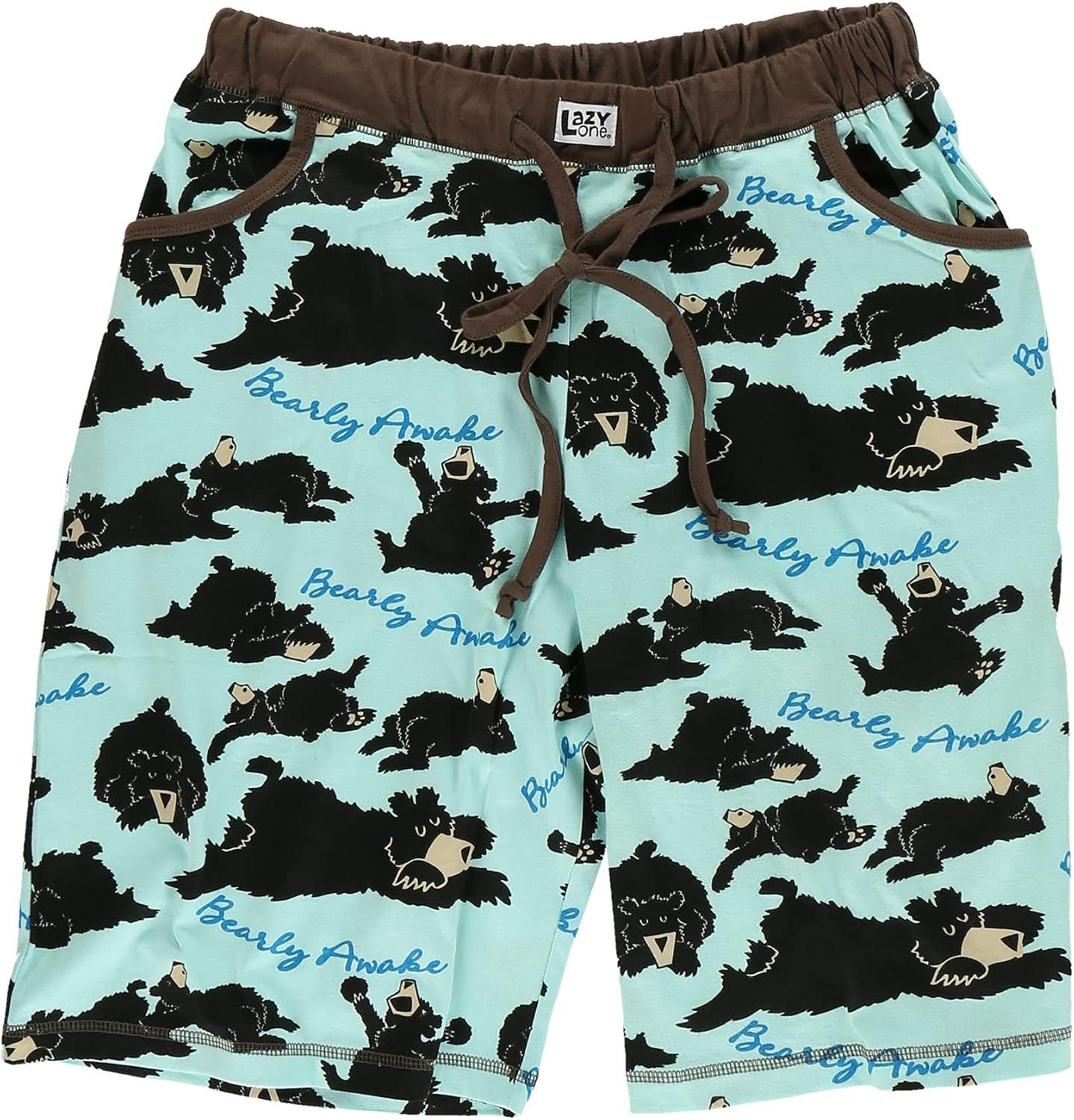 imageLazy One Womens Bermuda Shorts with Elastic Waistband and Scoop Pockets Animal Designs XSXLBearly Awake Bermuda Shorts