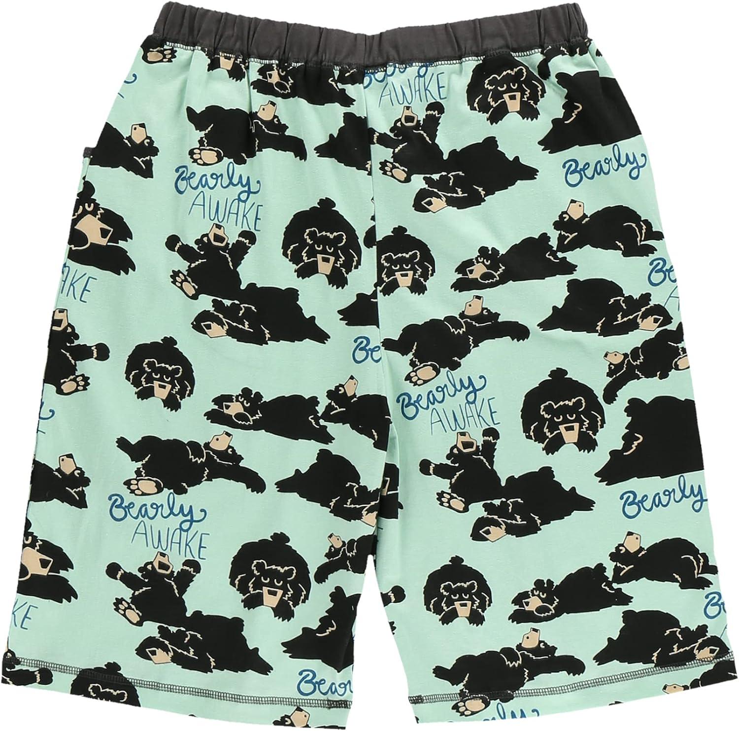 imageLazy One Womens Bermuda Shorts with Elastic Waistband and Scoop Pockets Animal Designs XSXLBearly Awake Grey Bermuda Shorts