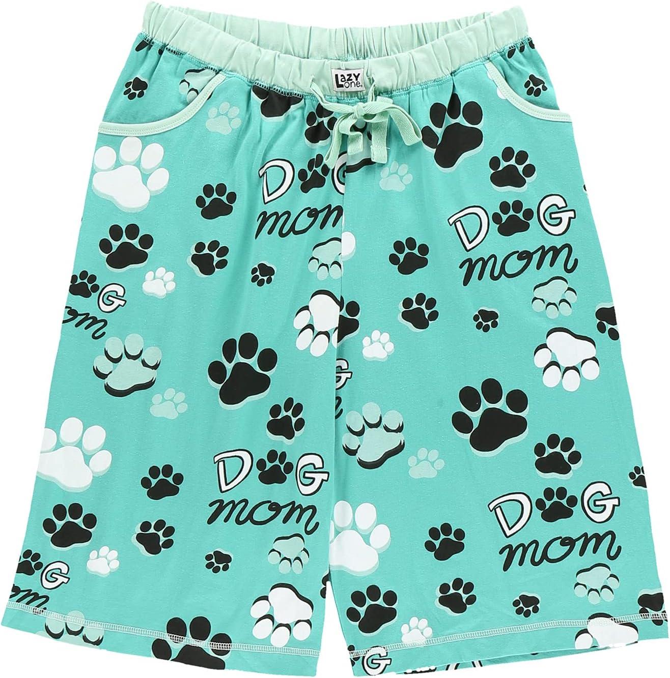 imageLazy One Womens Bermuda Shorts with Elastic Waistband and Scoop Pockets Animal Designs XSXLDog Mom Bermuda Shorts