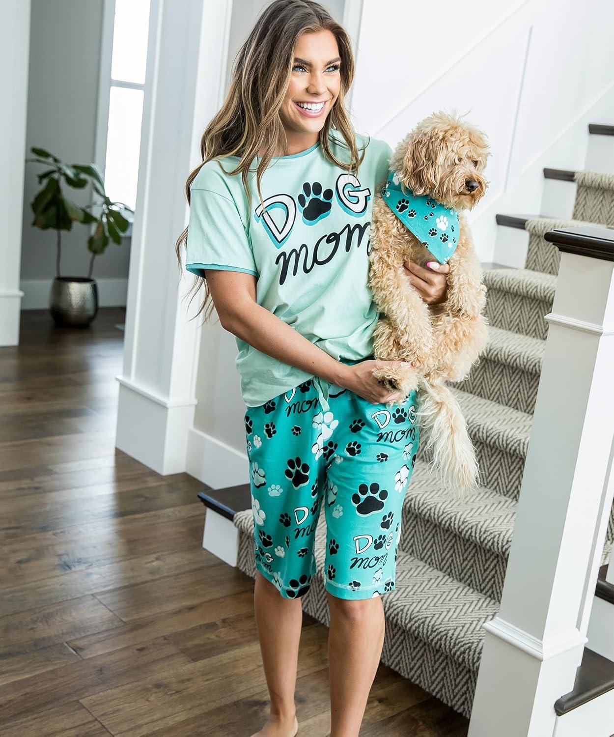 imageLazy One Womens Bermuda Shorts with Elastic Waistband and Scoop Pockets Animal Designs XSXLDog Mom Bermuda Shorts