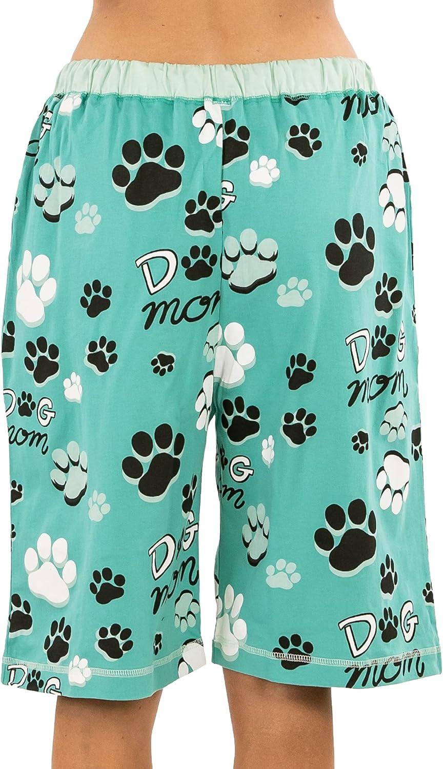 imageLazy One Womens Bermuda Shorts with Elastic Waistband and Scoop Pockets Animal Designs XSXLDog Mom Bermuda Shorts