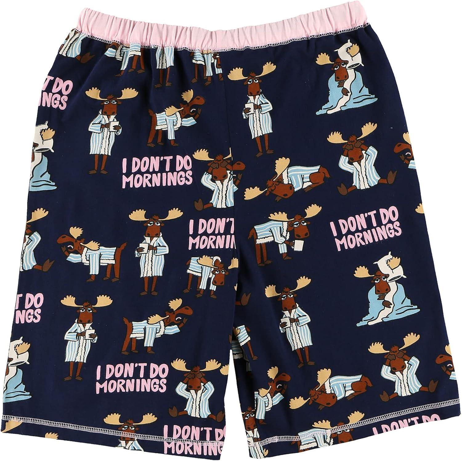 imageLazy One Womens Bermuda Shorts with Elastic Waistband and Scoop Pockets Animal Designs XSXLI Dont Do Mornings Bermuda Shorts