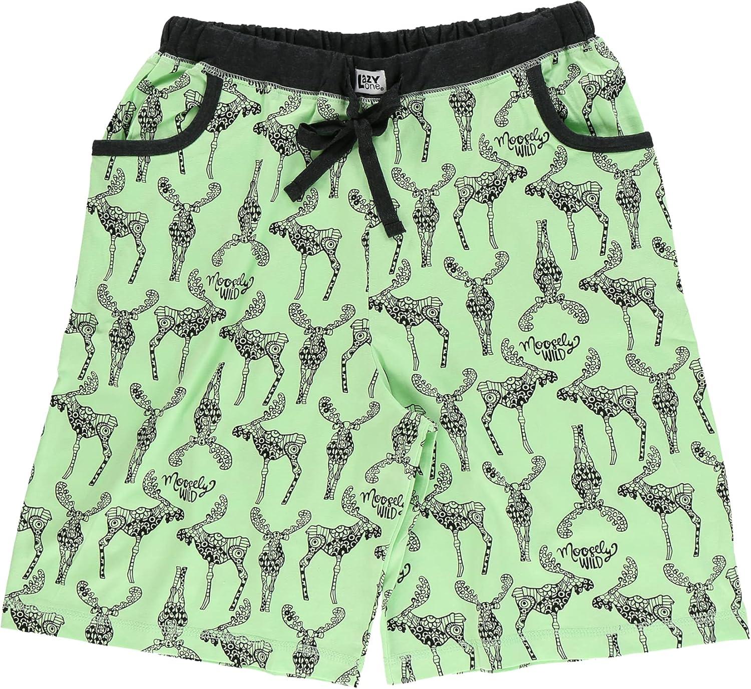 imageLazy One Womens Bermuda Shorts with Elastic Waistband and Scoop Pockets Animal Designs XSXLMoosley Wild Bermuda Short