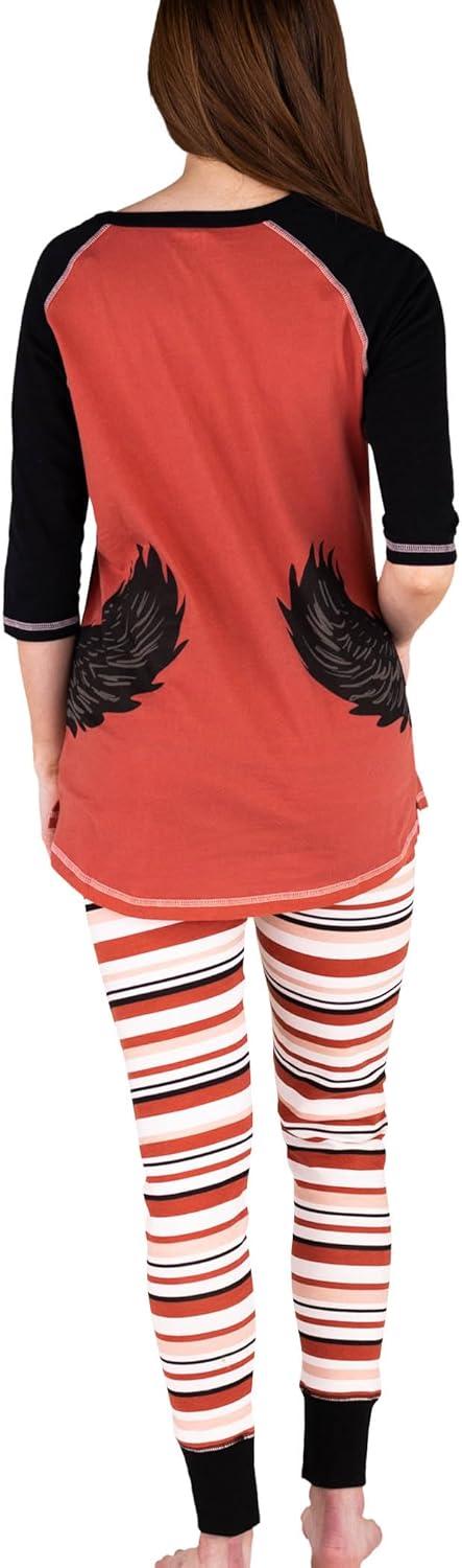 imageLazy One Womens Soft Casual Pajama Leggings and Tall Tee Sets With Cute Fun Prints Cute Womens Pajama SetsBear Hug Pink Red Pajama Set