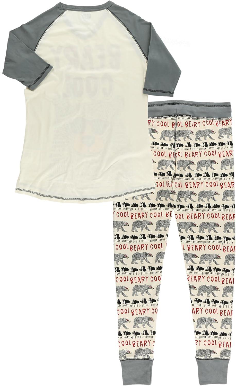 imageLazy One Womens Soft Casual Pajama Leggings and Tall Tee Sets With Cute Fun Prints Cute Womens Pajama SetsBeary Cool Pajama Set