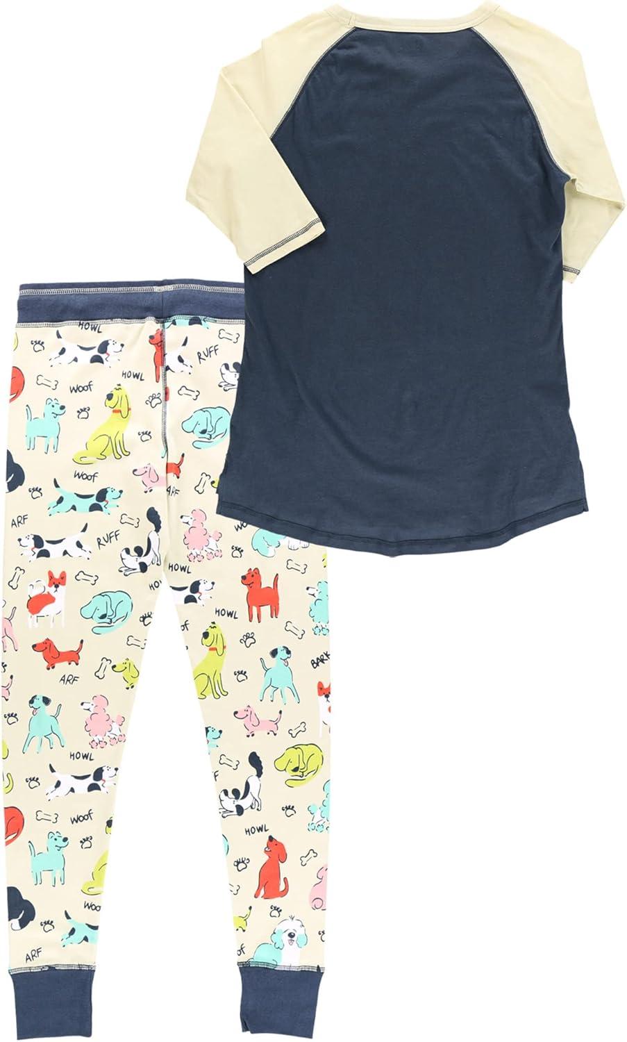 imageLazy One Womens Soft Casual Pajama Leggings and Tall Tee Sets With Cute Fun Prints Cute Womens Pajama SetsRuff Night Pajama Set