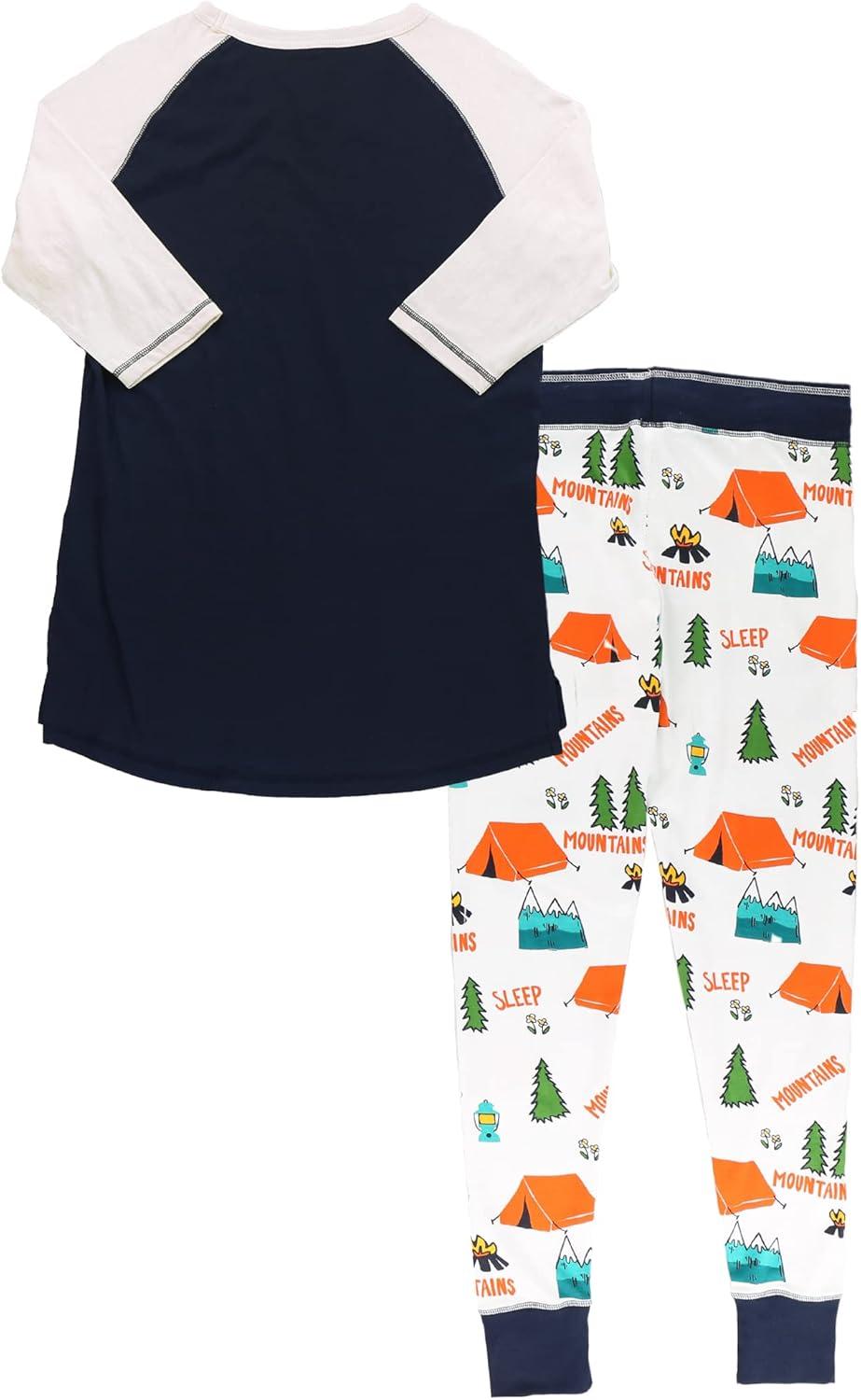 imageLazy One Womens Soft Casual Pajama Leggings and Tall Tee Sets With Cute Fun Prints Cute Womens Pajama SetsSleep in Mtn Pajama Set