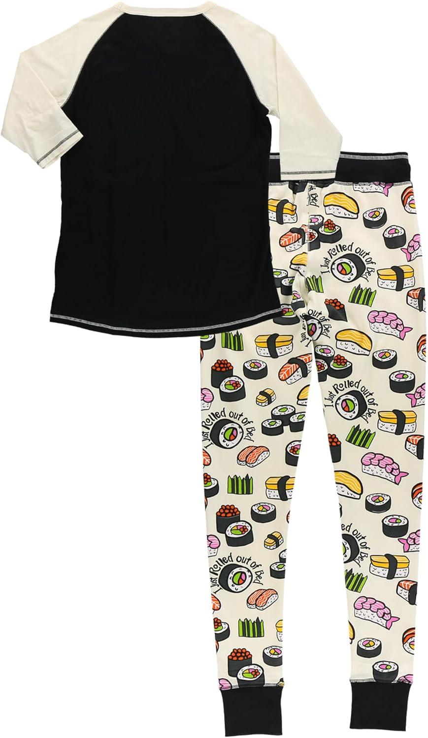 imageLazy One Womens Soft Casual Pajama Leggings and Tall Tee Sets With Cute Fun Prints Cute Womens Pajama SetsSushi Legging Set