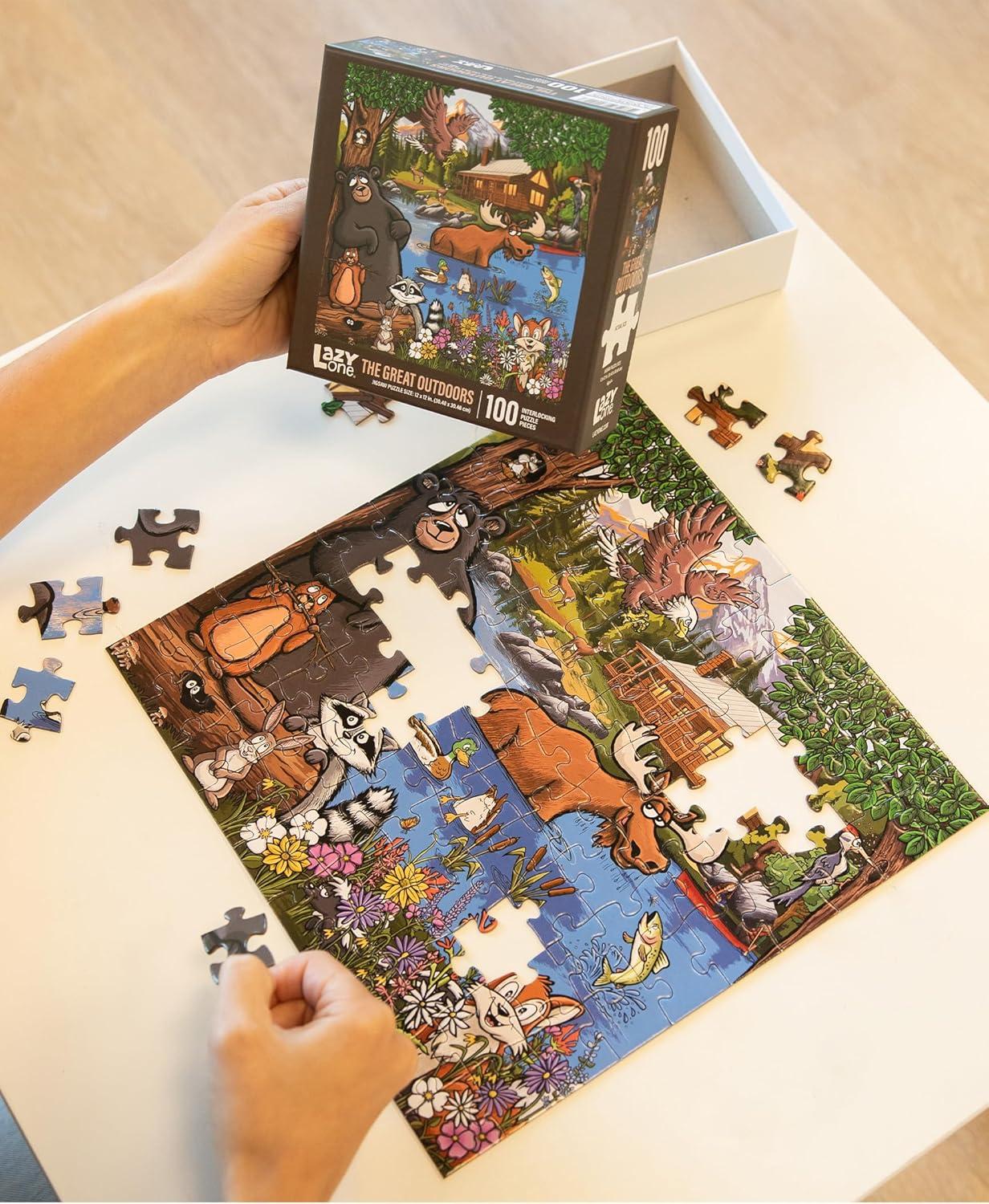 imageLazyOne Outdoor Puzzles Jigsaw Puzzles for Adults and Kids 100 250 500 Piece Puzzle for The Whole Family Great OutdoorsGreat Outdoors