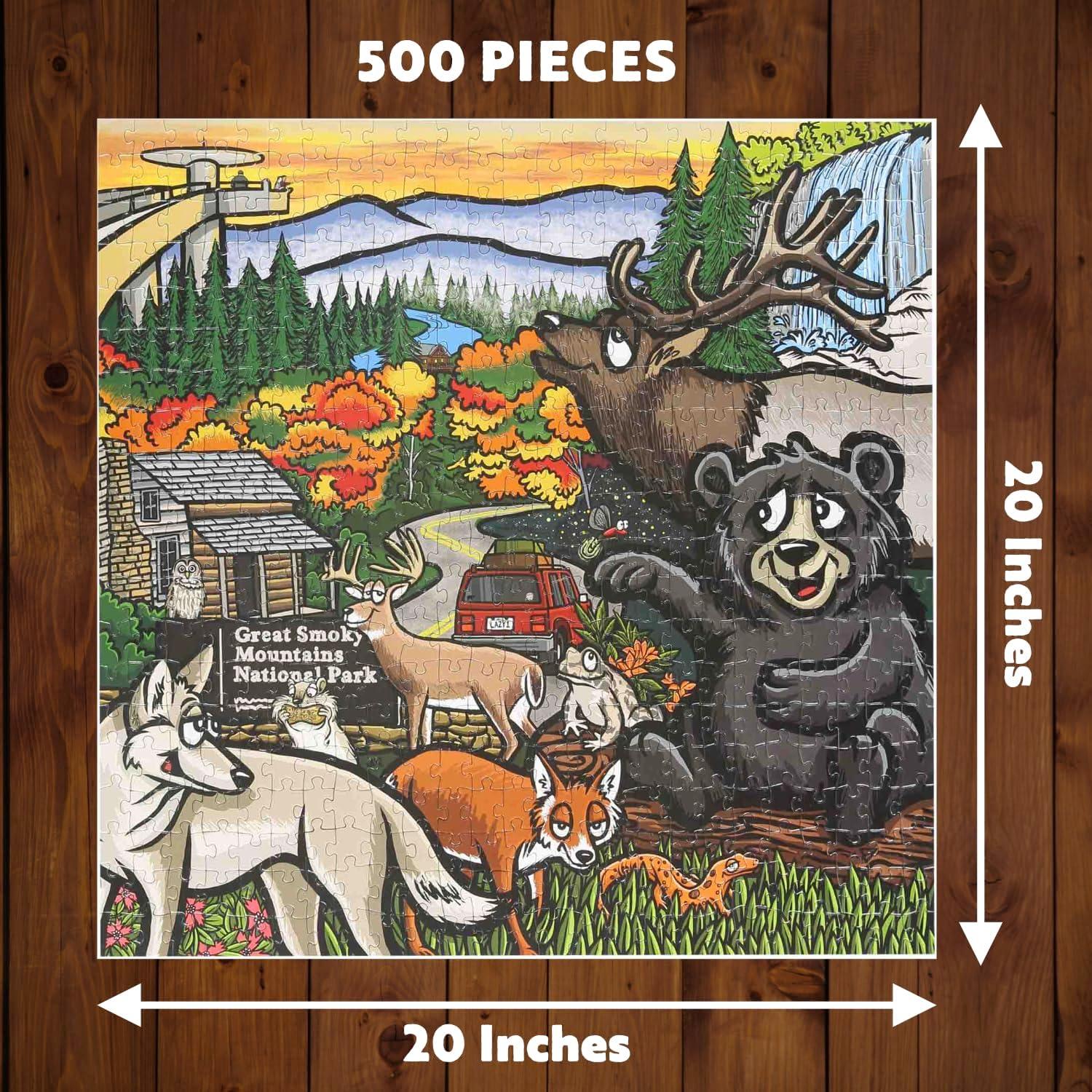 imageLazyOne Outdoor Puzzles Jigsaw Puzzles for Adults and Kids 100 250 500 Piece Puzzle for The Whole Family Great OutdoorsSmoky Mtn National Park