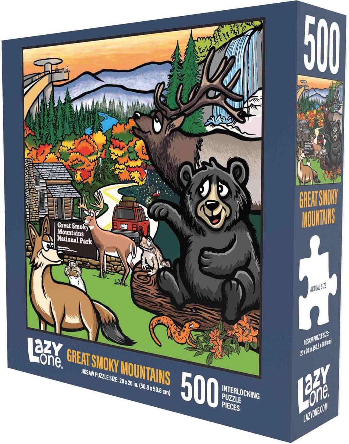 imageLazyOne Outdoor Puzzles Jigsaw Puzzles for Adults and Kids 100 250 500 Piece Puzzle for The Whole Family Great OutdoorsSmoky Mtn National Park