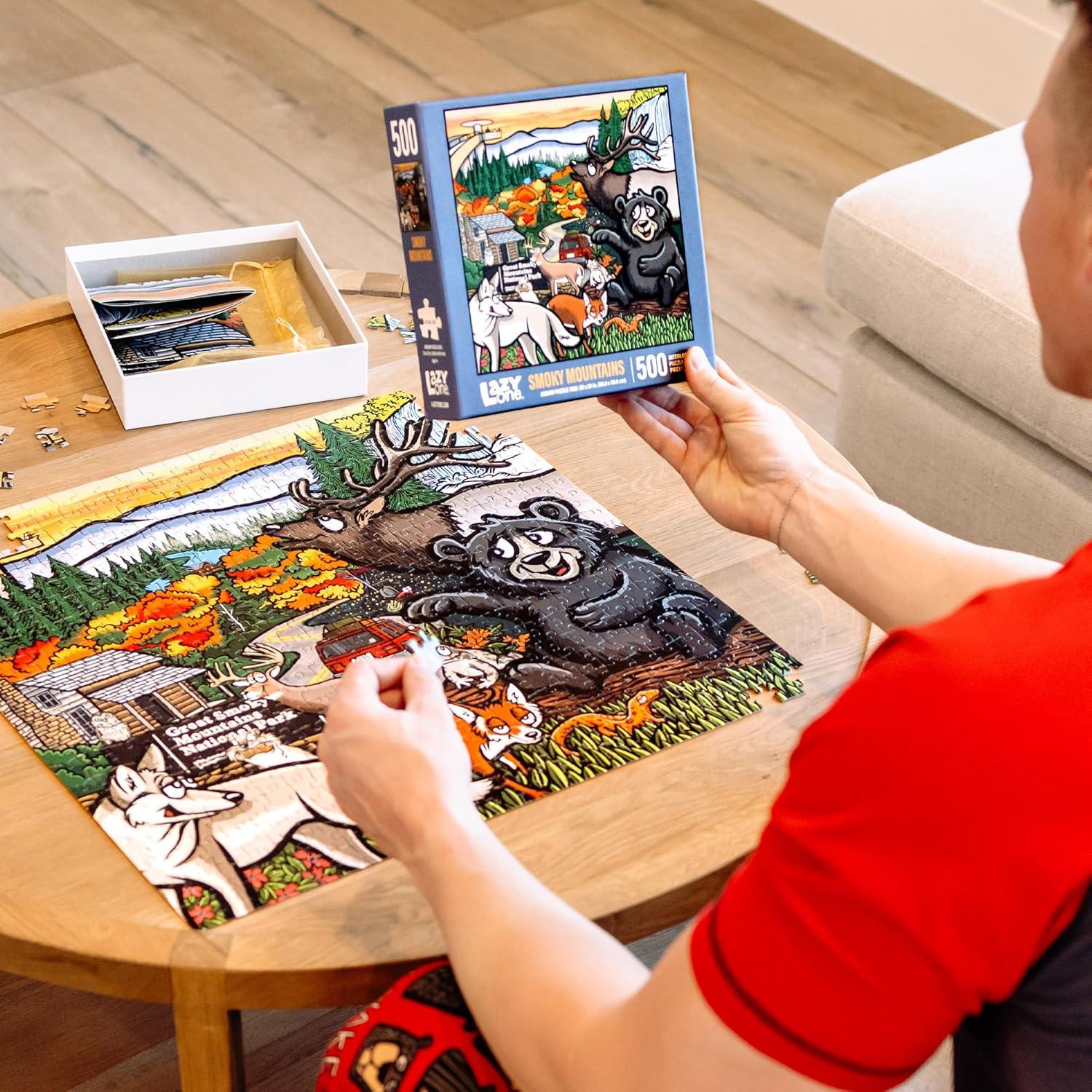 imageLazyOne Outdoor Puzzles Jigsaw Puzzles for Adults and Kids 100 250 500 Piece Puzzle for The Whole Family Great OutdoorsSmoky Mtn National Park