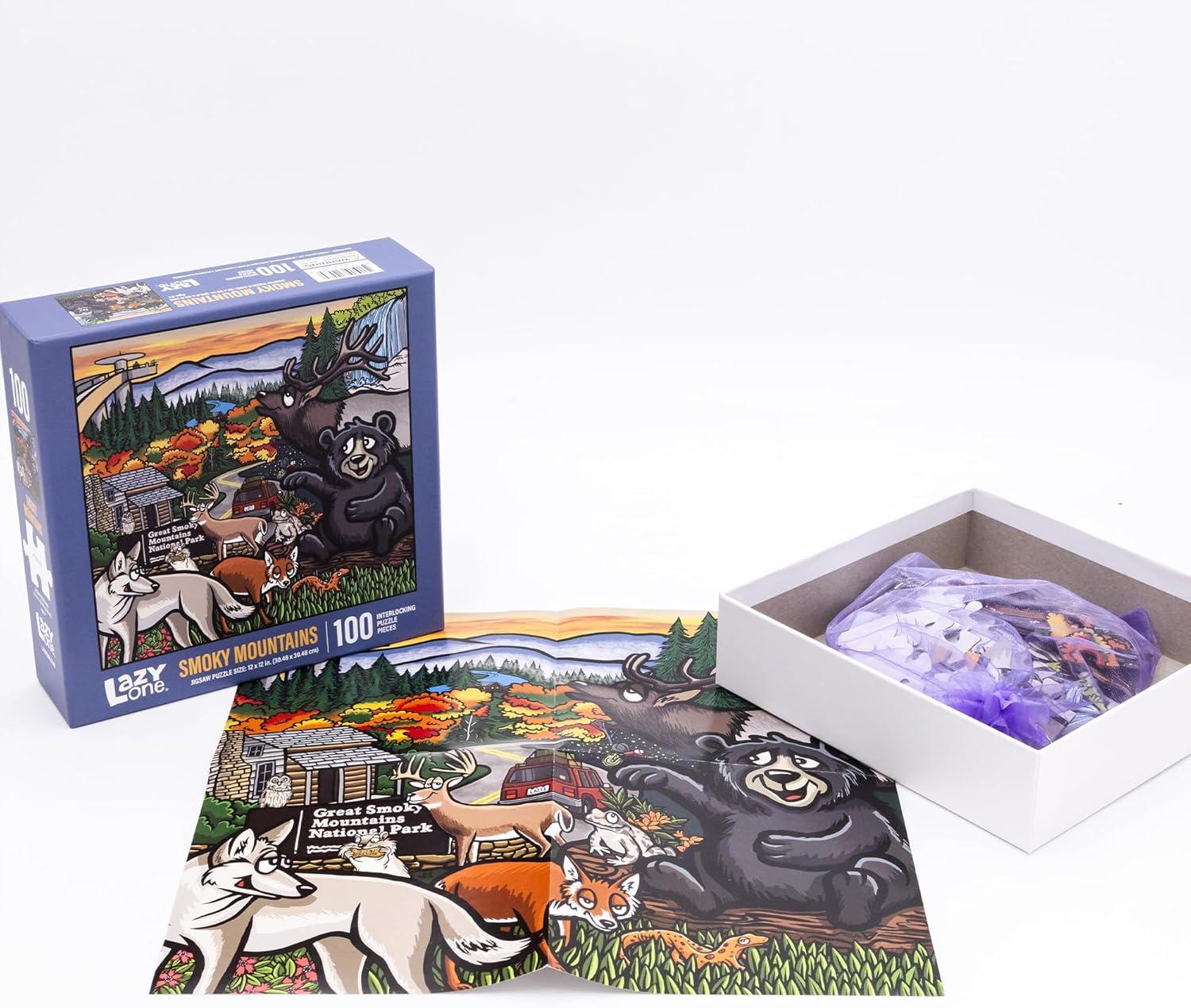 imageLazyOne Outdoor Puzzles Jigsaw Puzzles for Adults and Kids 100 250 500 Piece Puzzle for The Whole Family Great OutdoorsSmoky Mtn National Park