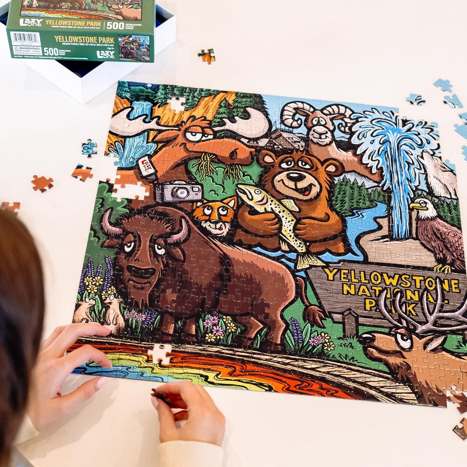 imageLazyOne Outdoor Puzzles Jigsaw Puzzles for Adults and Kids 100 250 500 Piece Puzzle for The Whole Family Great OutdoorsYellowstone National Park