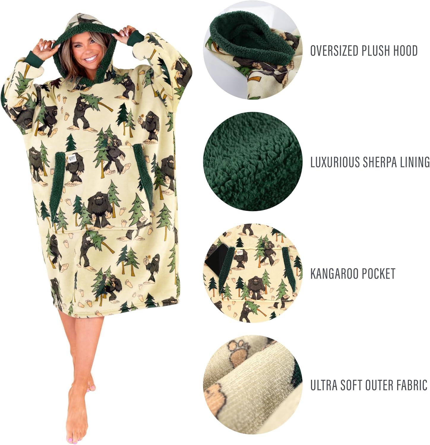 imageLazyOne Oversized Blanket Hoodie Oversized Hoodies for Women and Men One Size Fits All Wearable BlanketsBigfoot