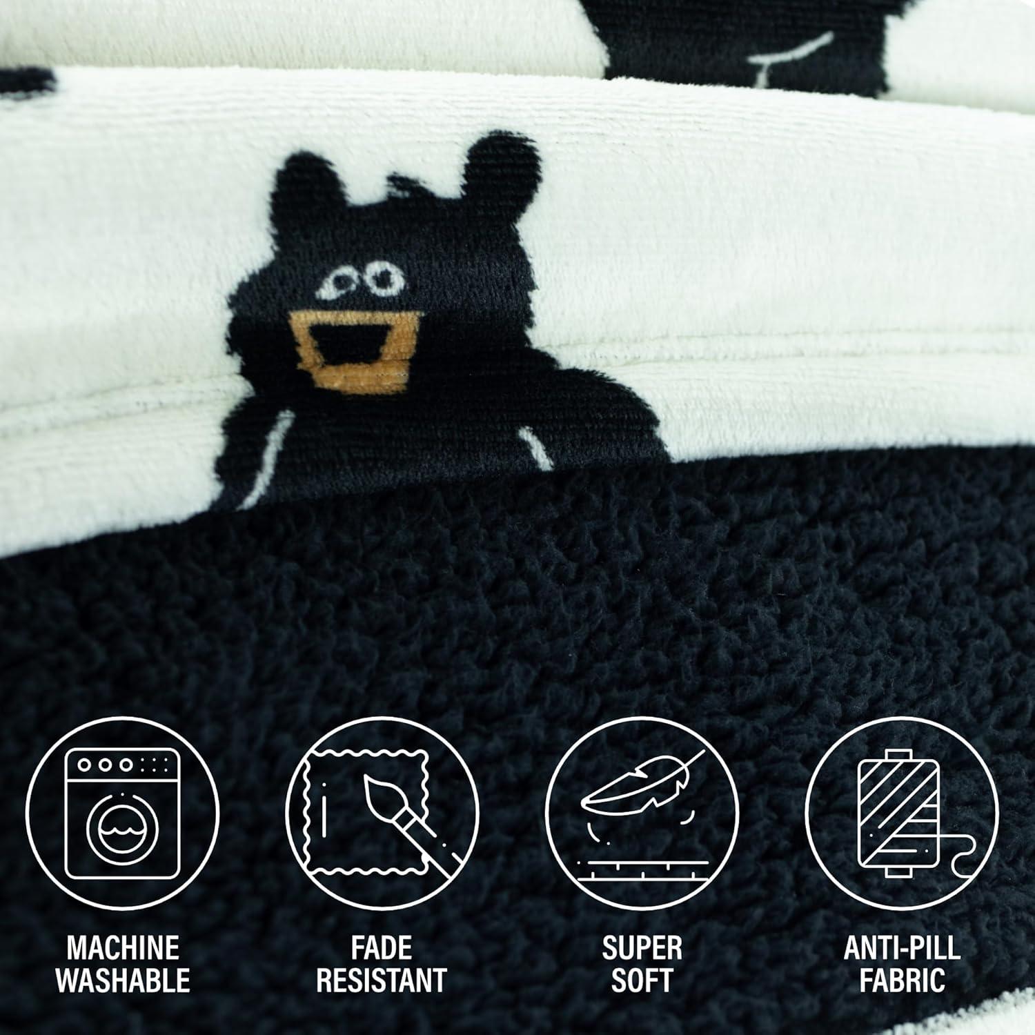 imageLazyOne Oversized Blanket Hoodie Oversized Hoodies for Women and Men One Size Fits All Wearable BlanketsBlack Bear