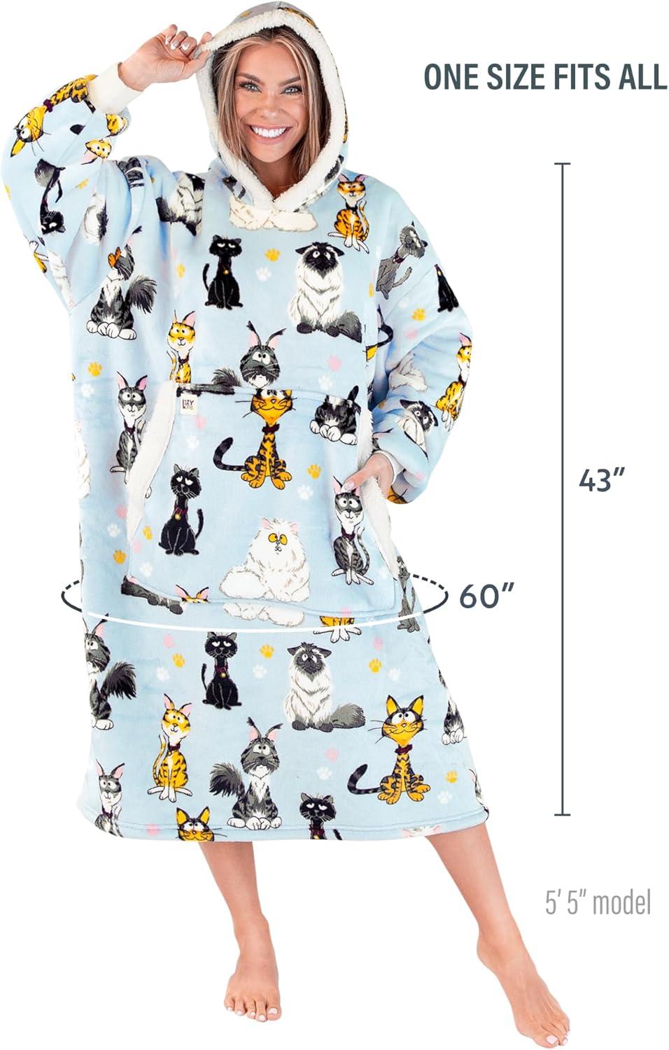 imageLazyOne Oversized Blanket Hoodie Oversized Hoodies for Women and Men One Size Fits All Wearable BlanketsCatitude