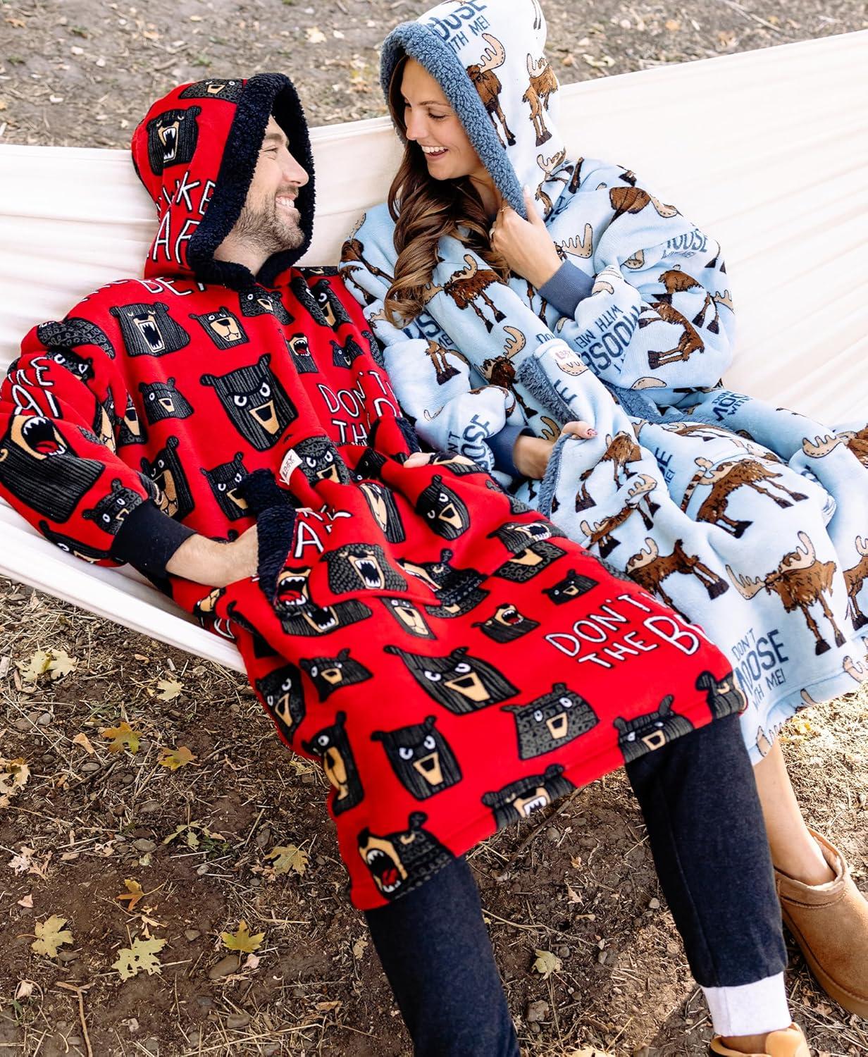 imageLazyOne Oversized Blanket Hoodie Oversized Hoodies for Women and Men One Size Fits All Wearable BlanketsDont Wake the Bear