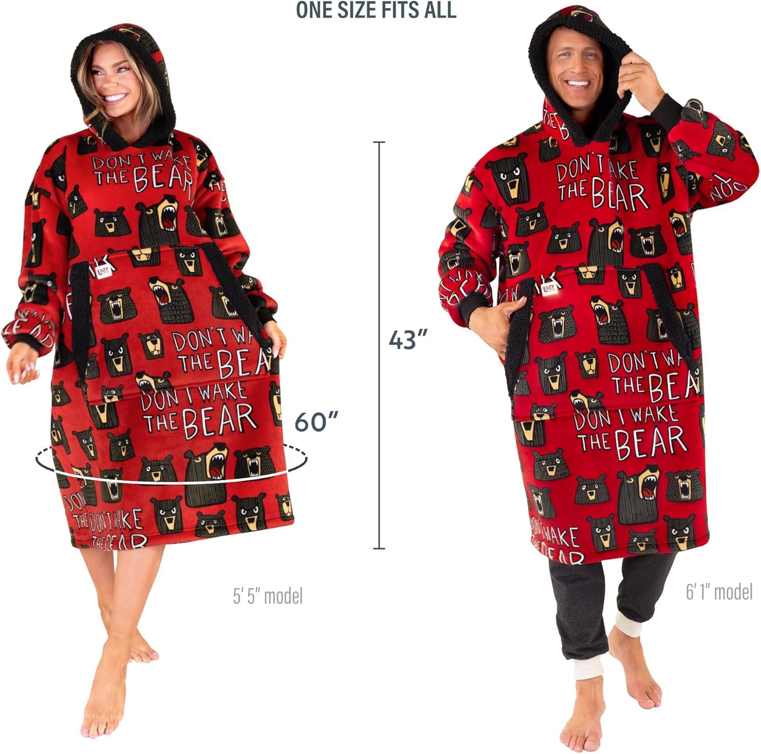 imageLazyOne Oversized Blanket Hoodie Oversized Hoodies for Women and Men One Size Fits All Wearable BlanketsDont Wake the Bear