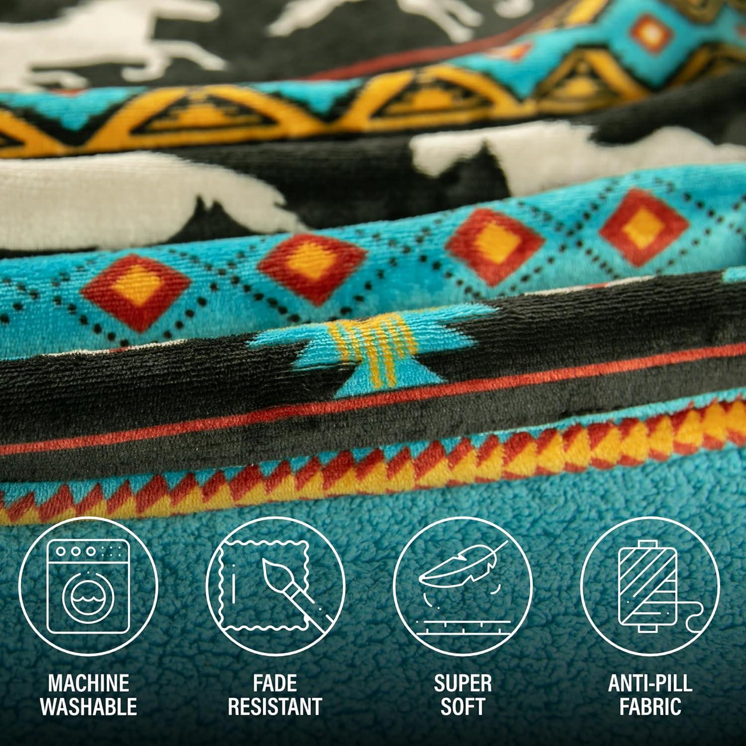 imageLazyOne Oversized Blanket Hoodie Oversized Hoodies for Women and Men One Size Fits All Wearable BlanketsHorse Fair Isle