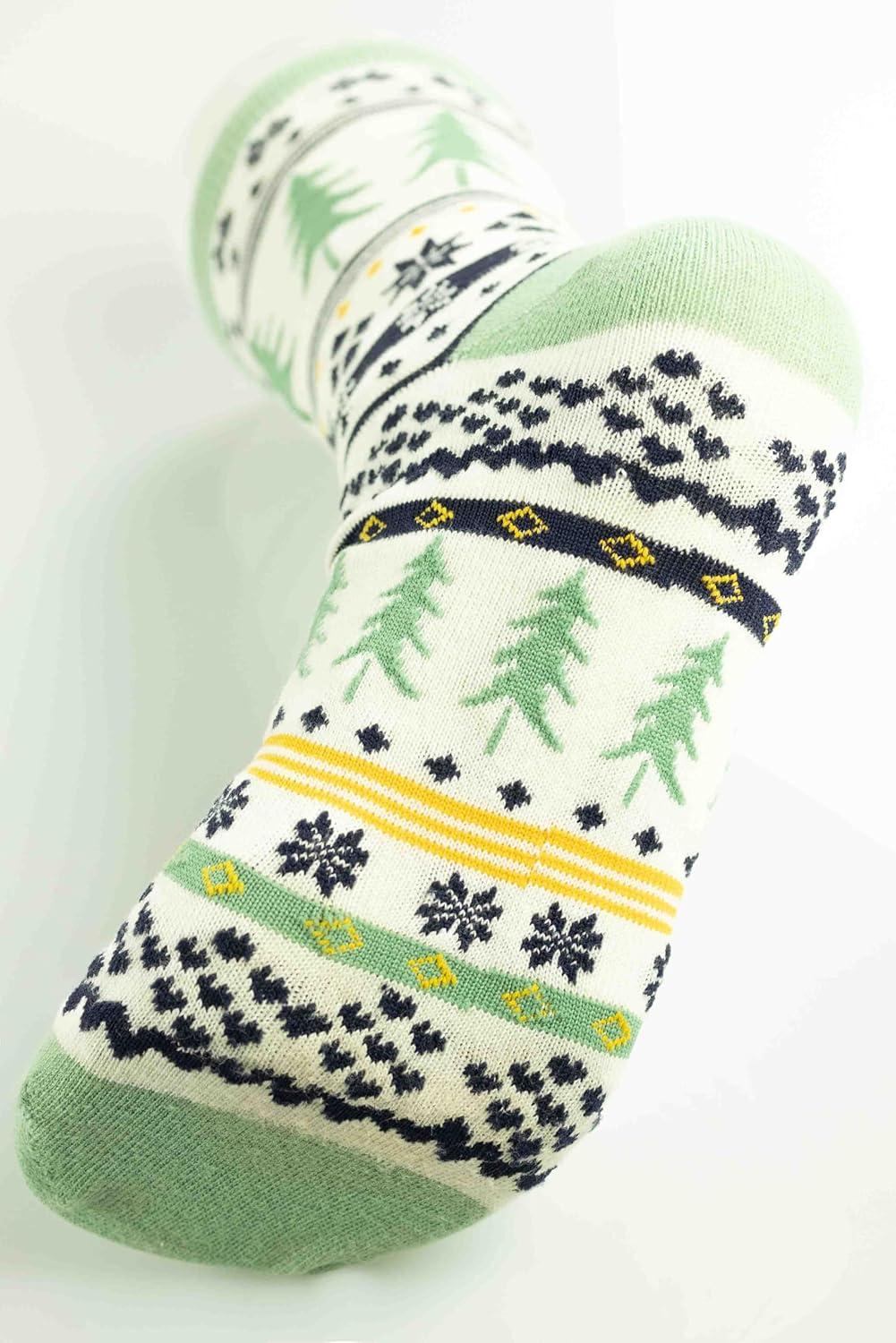 imageLazyOnes Men and Womens Novelty Crew Socks Funny Gifts For Men and Women Christmas SocksReindeer Fair Isle