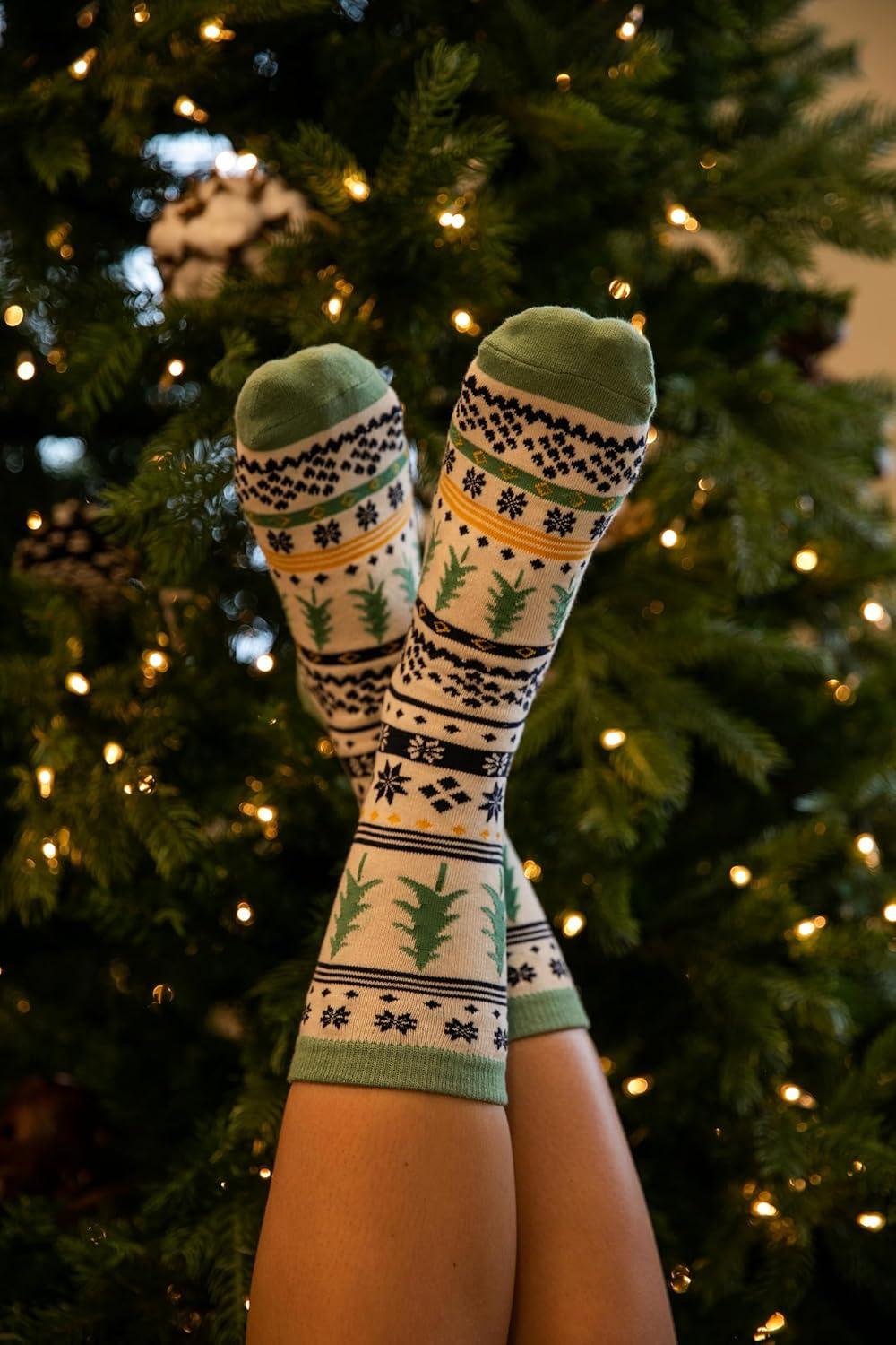 imageLazyOnes Men and Womens Novelty Crew Socks Funny Gifts For Men and Women Christmas SocksReindeer Fair Isle