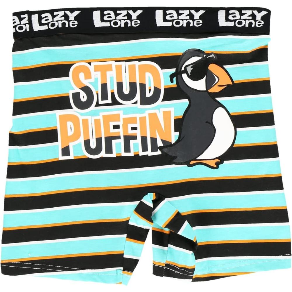 imageLazy One Funny Animal Boxer Briefs for Men Underwear for Men Stud Muffin Bird Stud Puffin Small