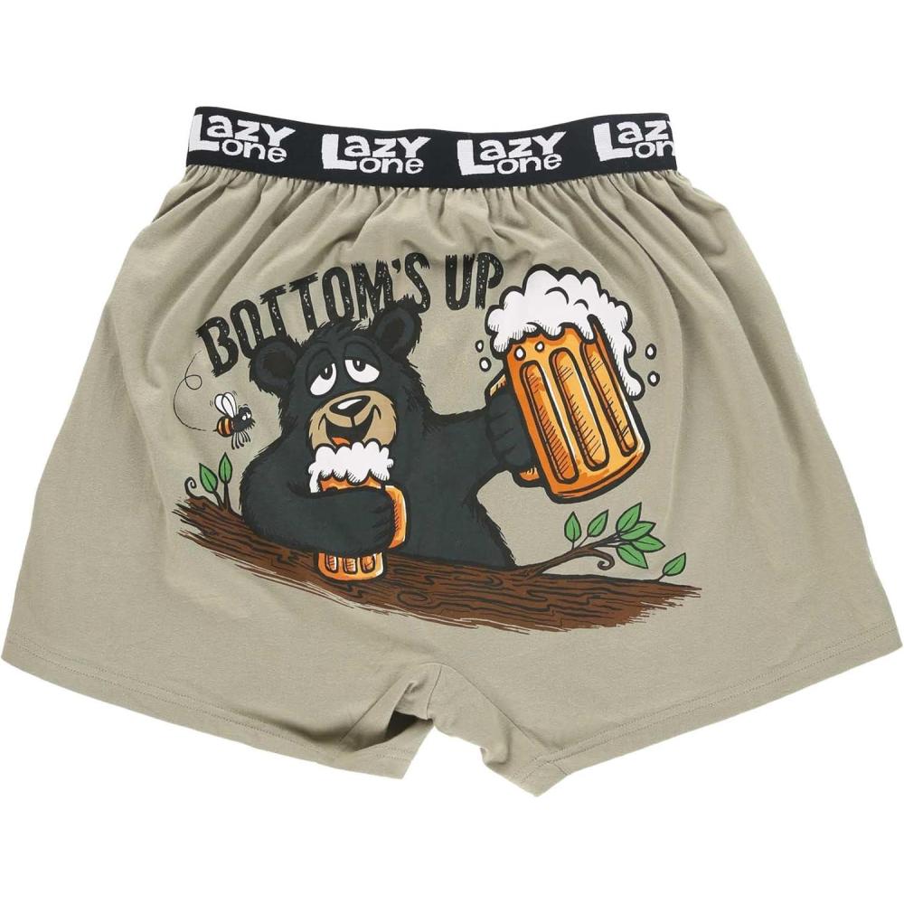 imageLazy One Funny Animal Boxers Novelty Boxer Shorts Humorous Underwear Gag Gifts for Men Funny Bear BoxersBottoms Up Bear Boxers