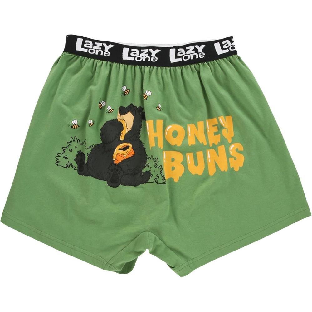 imageLazy One Funny Animal Boxers Novelty Boxer Shorts Humorous Underwear Gag Gifts for Men Funny Bear BoxersHoney Buns Green Boxers