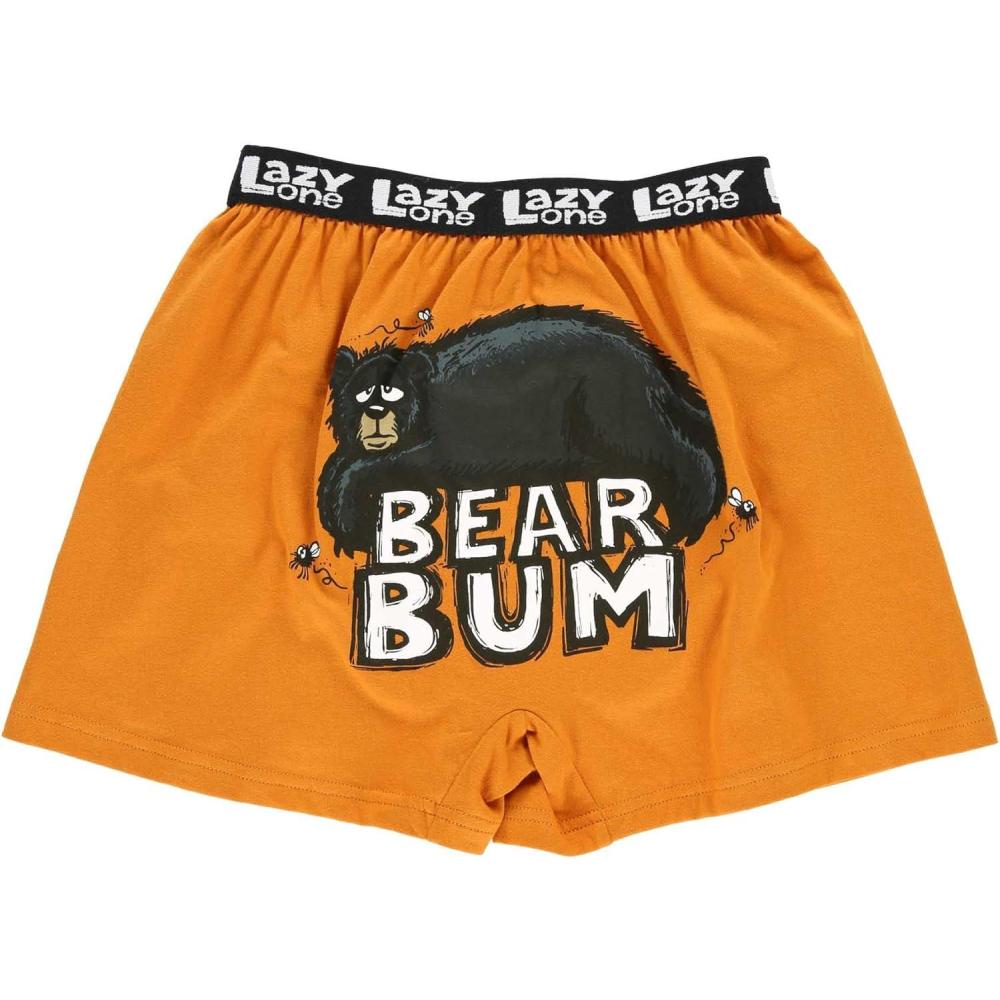 imageLazy One Funny Animal Boxers Novelty Boxer Shorts Hunorous Kids Underwear Gag Gifts for BoysBear Bum Orange Kid Boxer