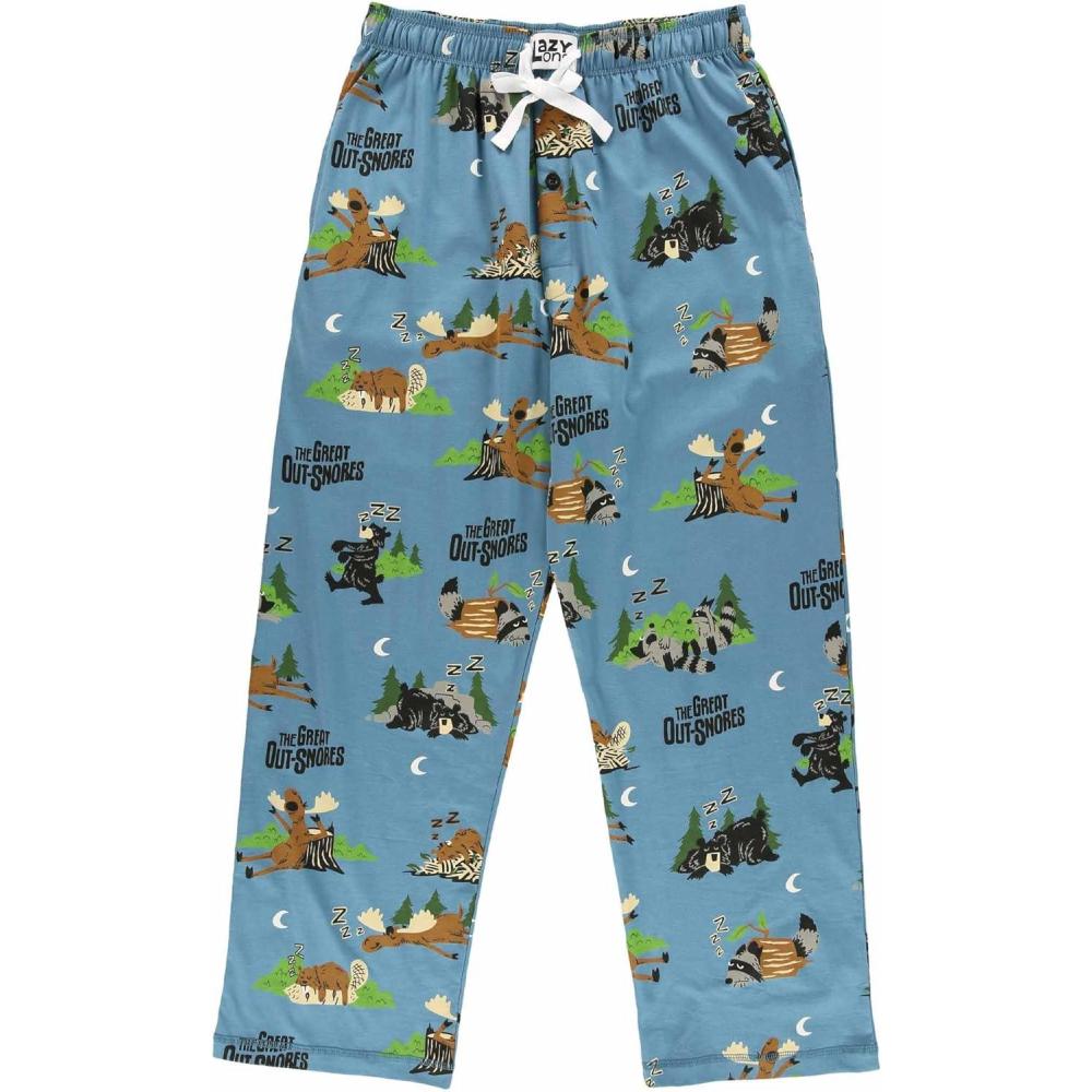 imageLazy One Funny Moose Pajama Pants for Men Mens Separate Bottoms Lounge PantsGreat Outsnores Pajama Pants