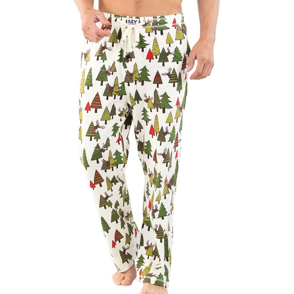 imageLazy One Funny Moose Pajama Pants for Men Mens Separate Bottoms Lounge PantsNo Peeking Pajamas Pants