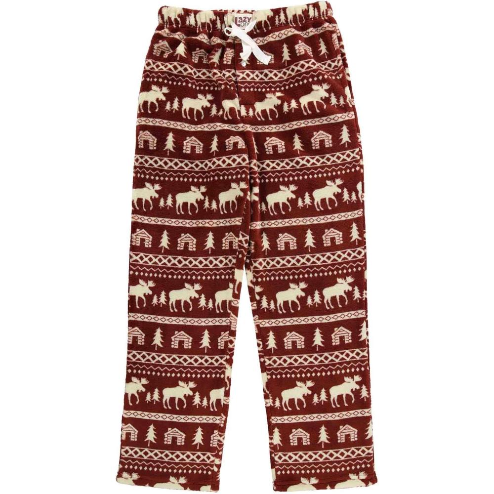 imageLazy One Mens Fleece Pajama Pants Nordic Fleece Pajama Bottoms for Men Warm Pajama PantsCabin Pajama Pants