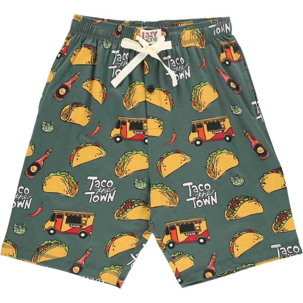 imageLazy One Pajama Shorts for Men Mens Pajama Bottoms SleepwearTaco Truck