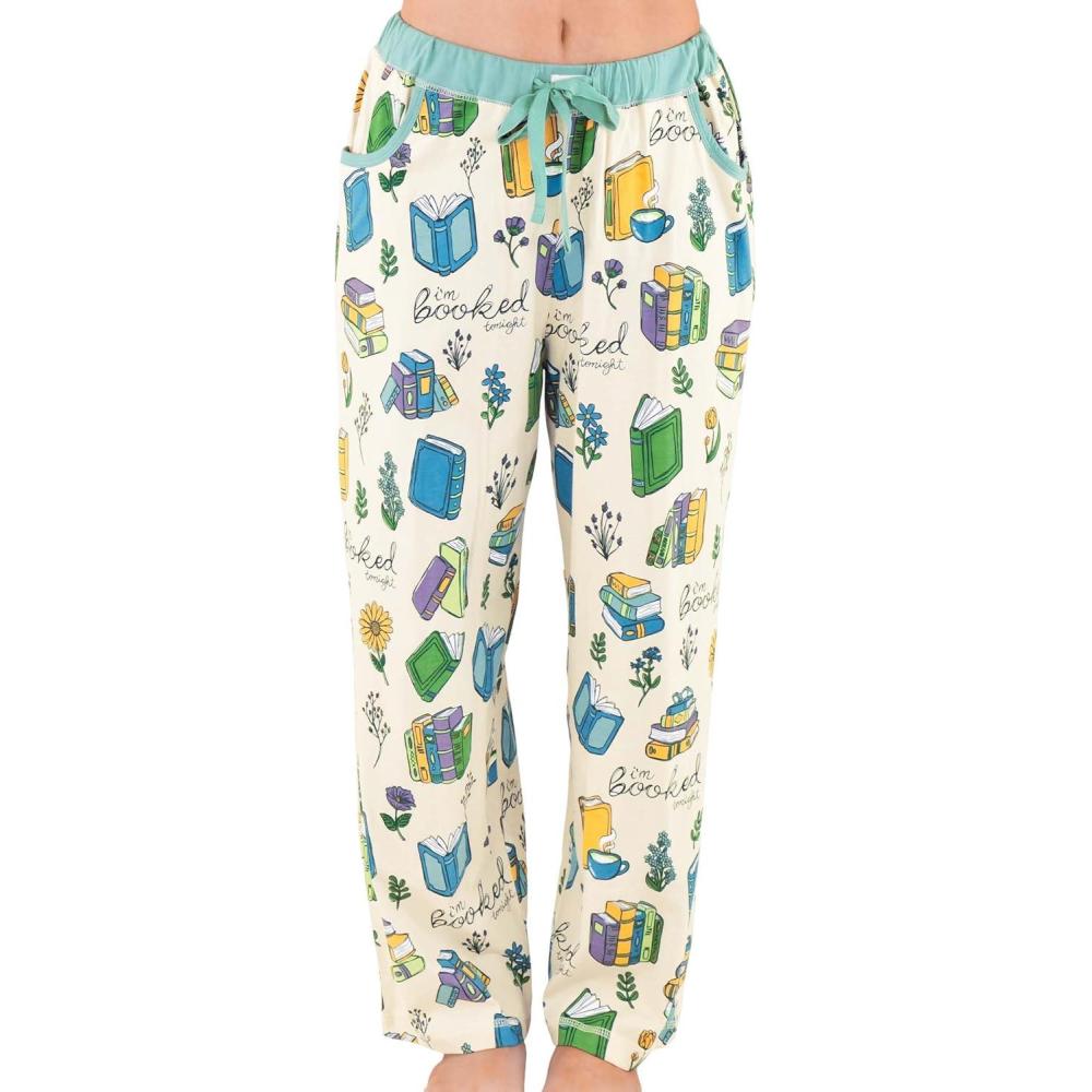 imageLazy One Pajamas for Women Cute Pajama Pants and Top SeparatesBooked Tonight Womens Pajama Pants