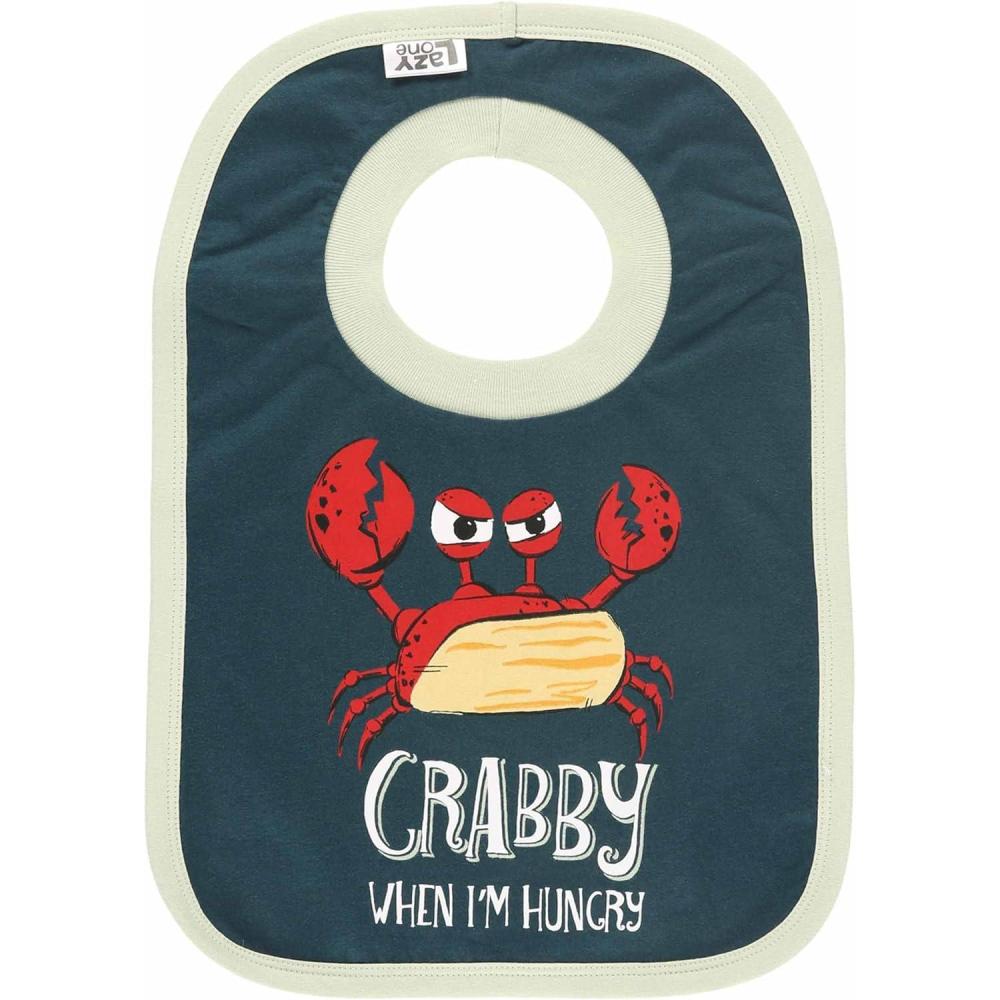 imageLazyOne AnimalPrint Baby Bibs Cute Baby Shower Gifts One SizeCrabby When Hungry