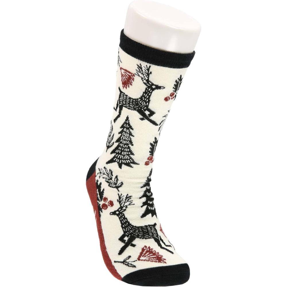 imageLazyOnes Men and Womens Novelty Crew Socks Funny Gifts For Men and Women Christmas SocksSilent Night