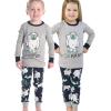 imageLazy One Warm LongSleeve PJ Sets for Girls and Boys Funny Animal Kids Pajama Sets Cozy ComfyYeti for Bed Boy Pajama Sets Light Grey