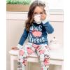 imageLazy One Warm LongSleeve PJ Sets for Girls and Boys Funny Kids Pajama Sets Cozy ComfyHogs  Kisses Blue Pajama Sets