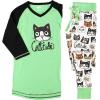 imageLazy One Womens Soft Casual Pajama Leggings and Tall Tee Sets With Cute Fun Prints Cute Womens Pajama SetsCattitude Pajama Set