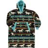 imageLazyOne Oversized Blanket Hoodie Oversized Hoodies for Women and Men One Size Fits All Wearable BlanketsHorse Fair Isle