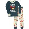 imageLazy One Warm LongSleeve PJ Sets for Girls and Boys Funny Animal Kids Pajama Sets Cozy ComfyCrabby Morning Pajama Sets