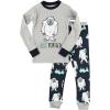 imageLazy One Warm LongSleeve PJ Sets for Girls and Boys Funny Animal Kids Pajama Sets Cozy ComfyYeti for Bed Boy Pajama Sets Light Grey
