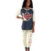 imageLazy One Womens Soft Casual Pajama Leggings and Tall Tee Sets With Cute Fun Prints Cute Womens Pajama SetsRuff Night Pajama Set