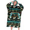 imageLazyOne Oversized Blanket Hoodie Oversized Hoodies for Women and Men One Size Fits All Wearable BlanketsHorse Fair Isle