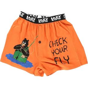 imageLazy One Check Your Fly  Fishing  Mens Funny Boxer