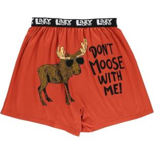 imageLazy One Funny Animal Boxers Novelty Boxer Shorts Humorous Underwear Gag Gifts for Men Dont Moose With Me LARGE