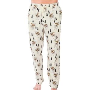 imageLazy One Funny Moose Pajama Pants for Men Mens Separate Bottoms Lounge PantsCream Moosletoe Pajamas Pants
