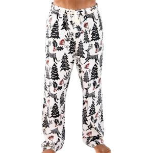 imageLazy One Funny Moose Pajama Pants for Men Mens Separate Bottoms Lounge PantsSilent Night Pajamas Pants